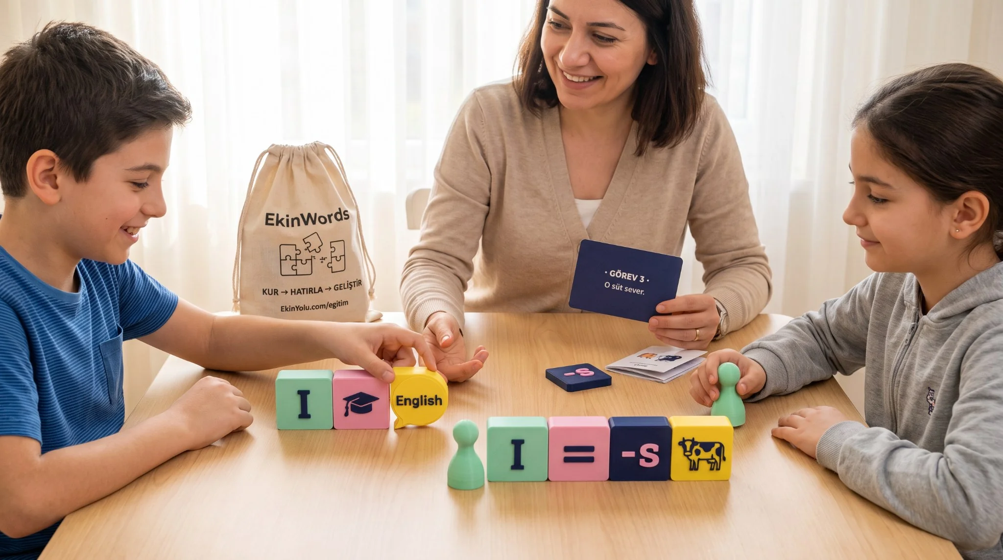 EkinWords fiziksel 3D cümle yapbozu ve öğrenme seti